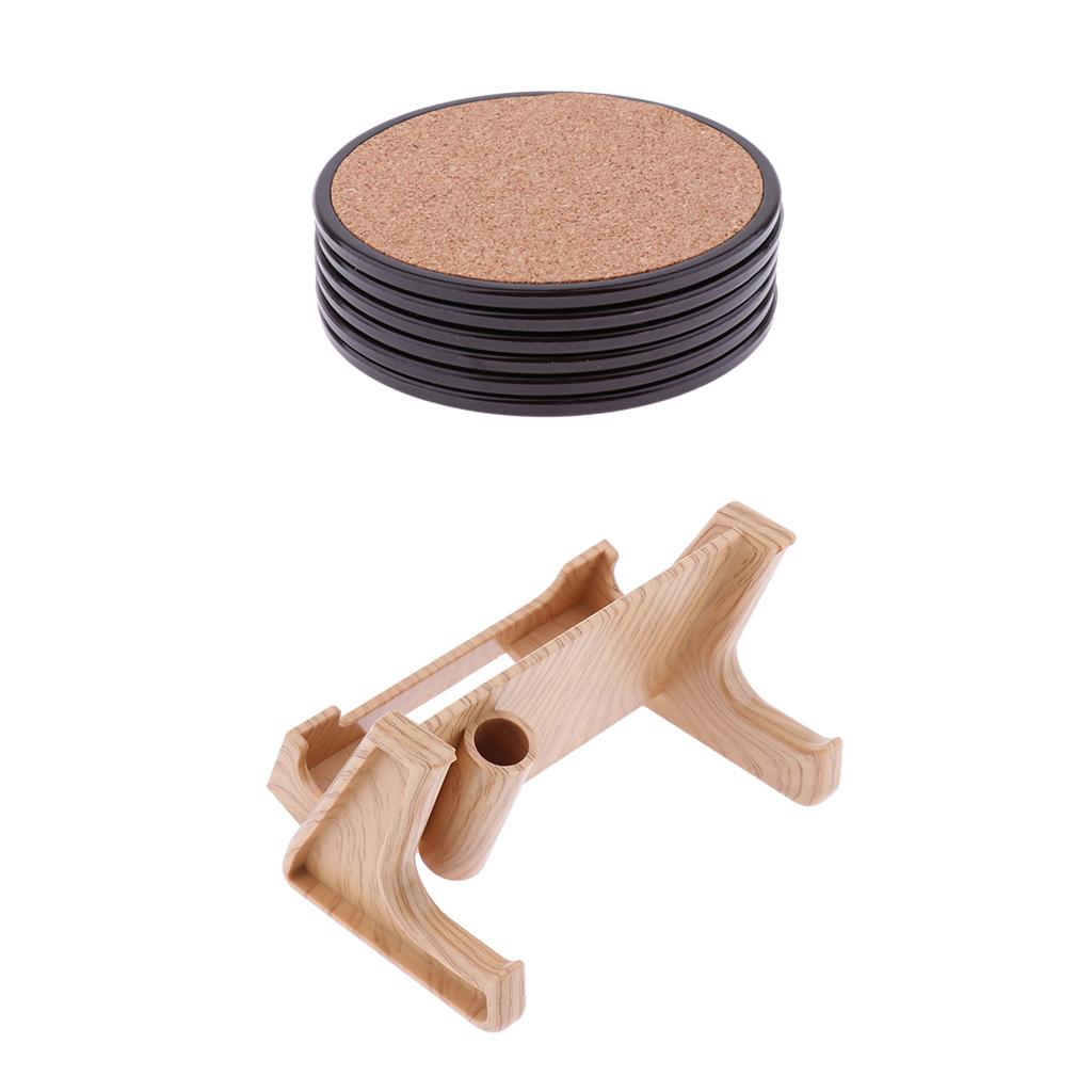 Wooden Drink Pad Coasters holder set for Protect Dinning Table Coaster