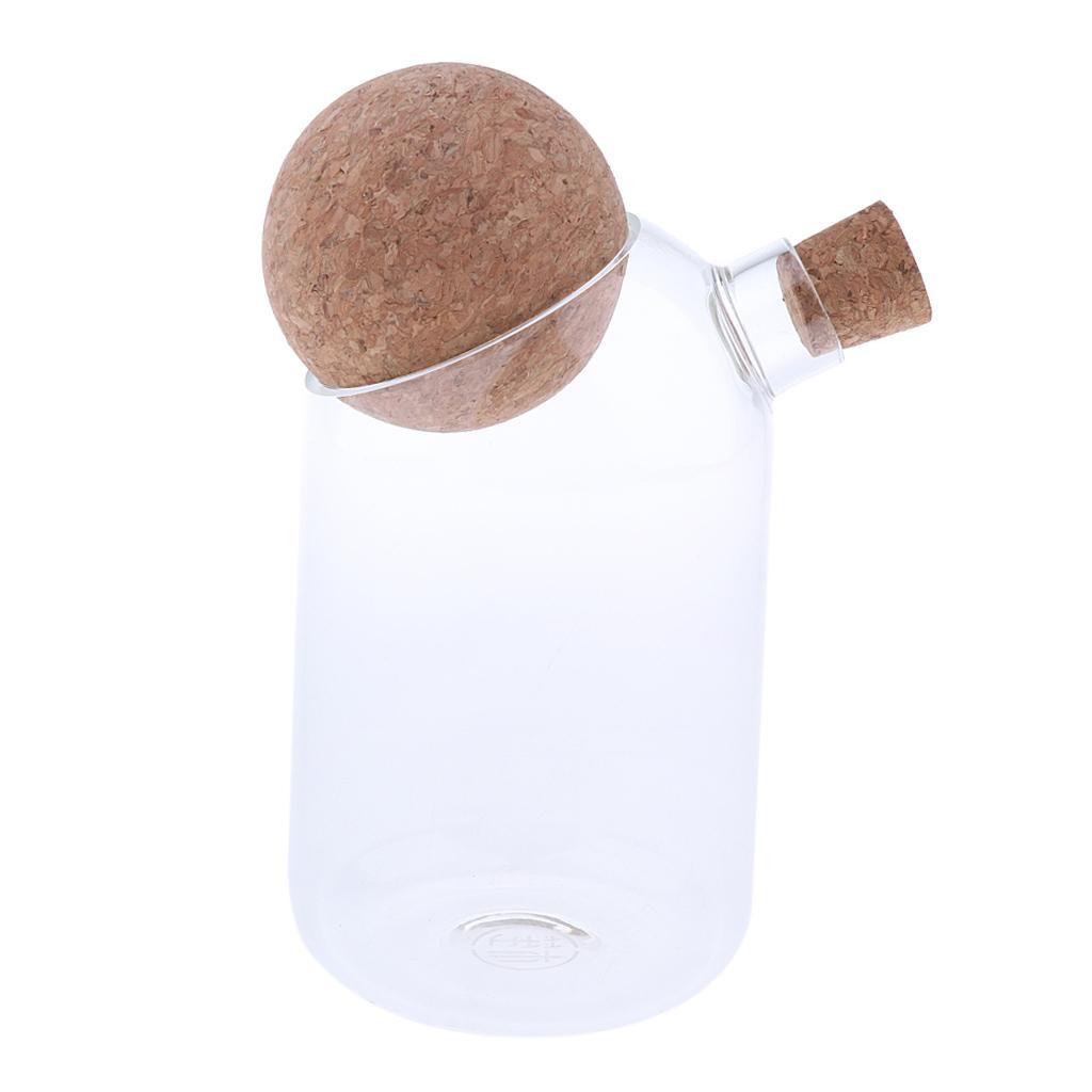 Cork Top Glass Food Storage Jar Kitchen Canister for Candy Coffee Tea 800ml