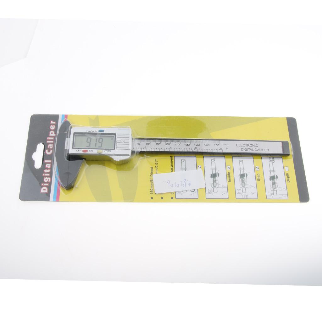 0-150mm Plastic Digital Vernier Ruler Caliper Metric Mm/ Inch Reading Silver