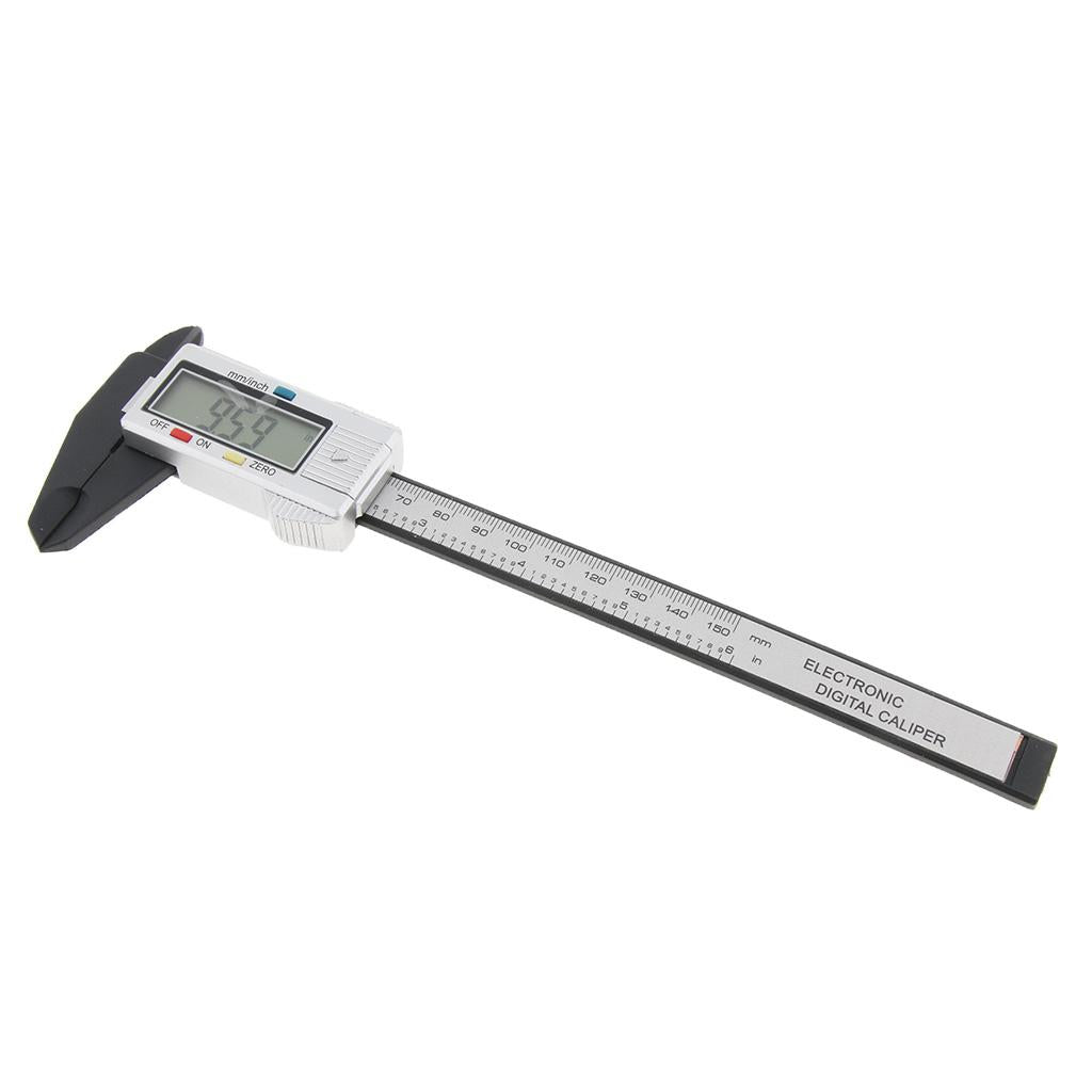 0-150mm Plastic Digital Vernier Ruler Caliper Metric Mm/ Inch Reading Silver
