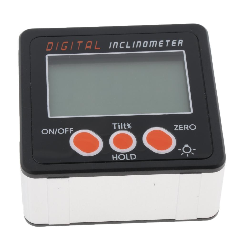 Digital Inclinometer Protractor Angle Finder Gauge Level Box IP54 Orange