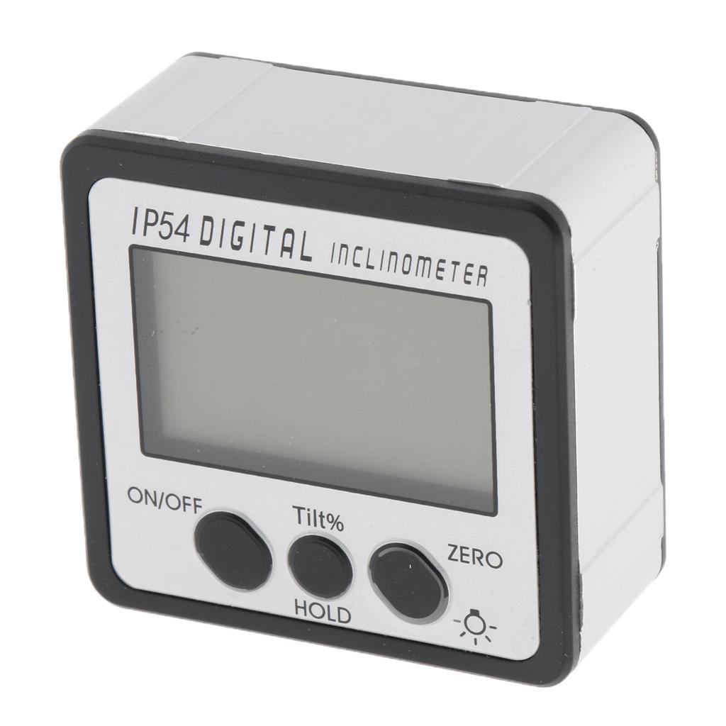 Digital Inclinometer Protractor Angle Finder Gauge Level Box IP54 Black