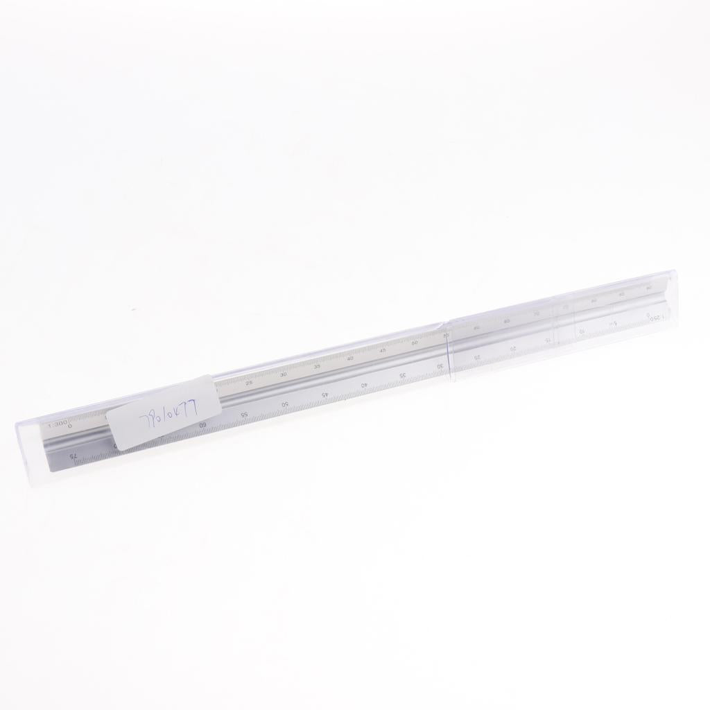 Aluminum Alloy Triangular Architectural Scale Drafting Ruler L Silver