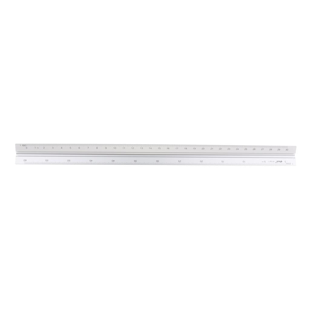 Aluminum Alloy Triangular Architectural Scale Drafting Ruler L Silver