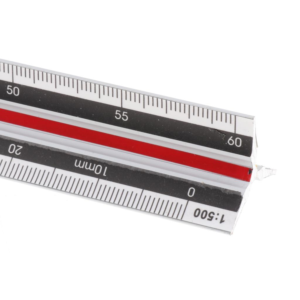 Aluminum Alloy Triangular Architectural Scale Drafting Ruler L Colourful