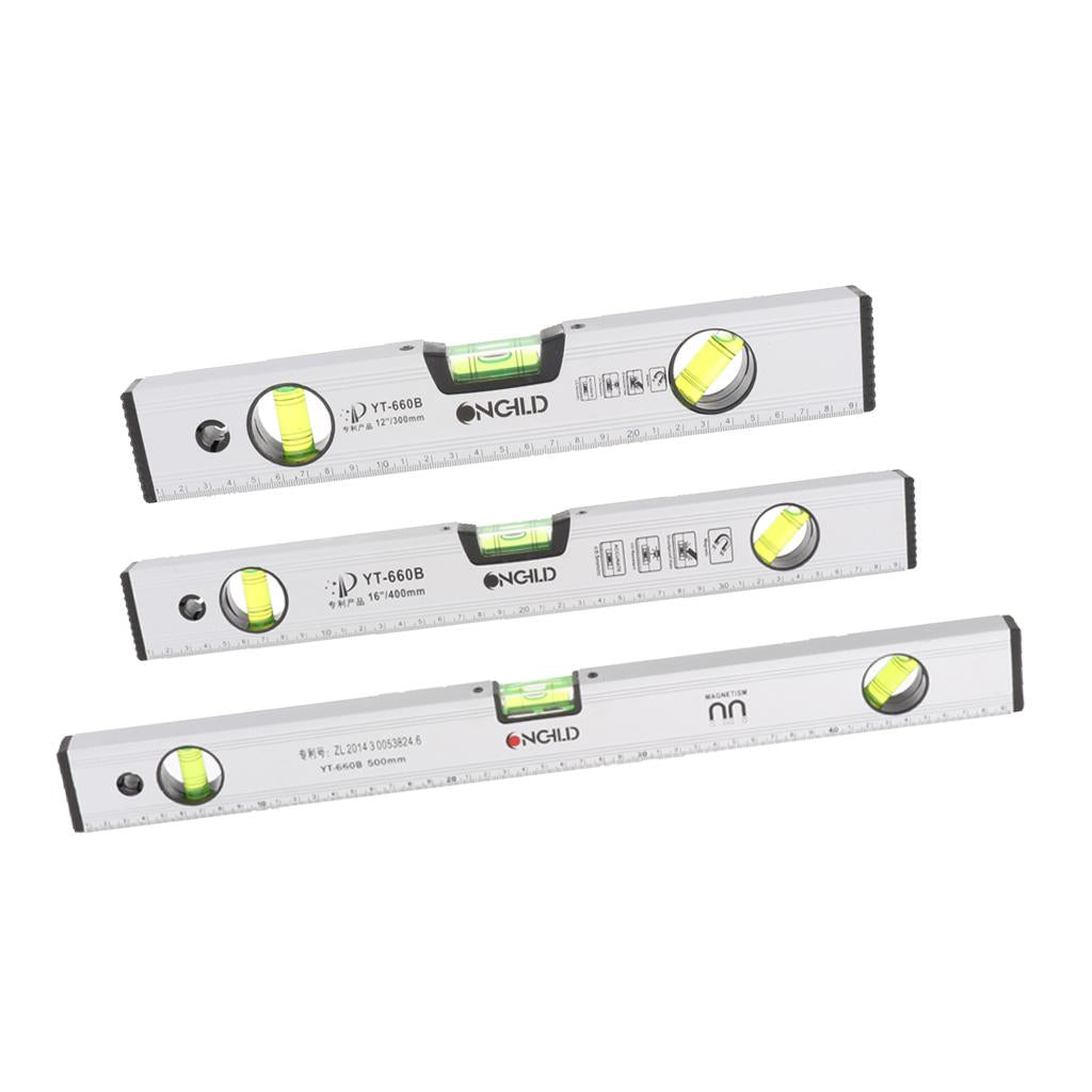 300/400/500mm High Precision Magnetic Aluminum Alloy Ruler Spirit Level 50cm