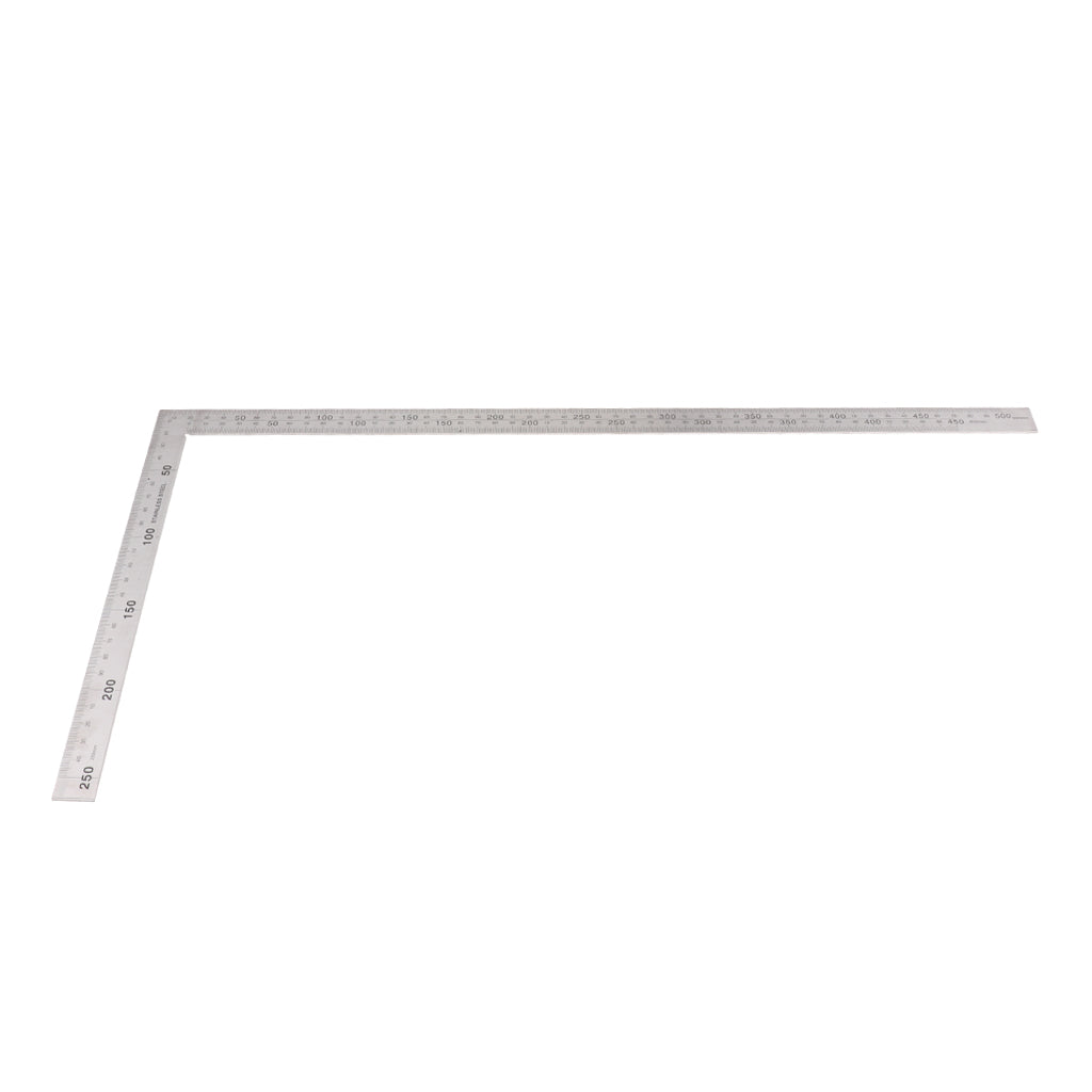 Right Angle Ruler Stainless Steel 90 Degree Square Angle Metric Ruler 25x50cm