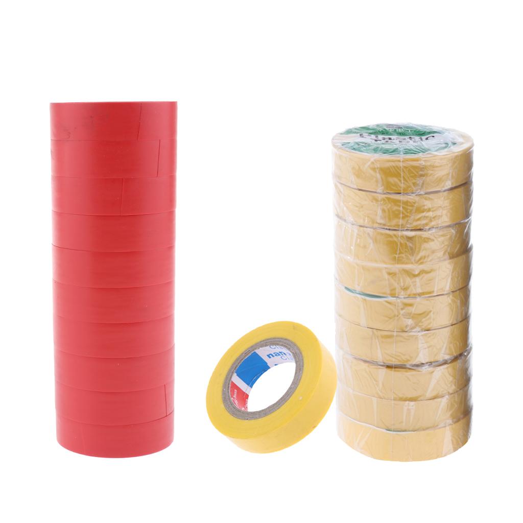 10 Rolls Electrical PVC Insulation Tape, Flame Retardant Tape, Multi-Color 5m