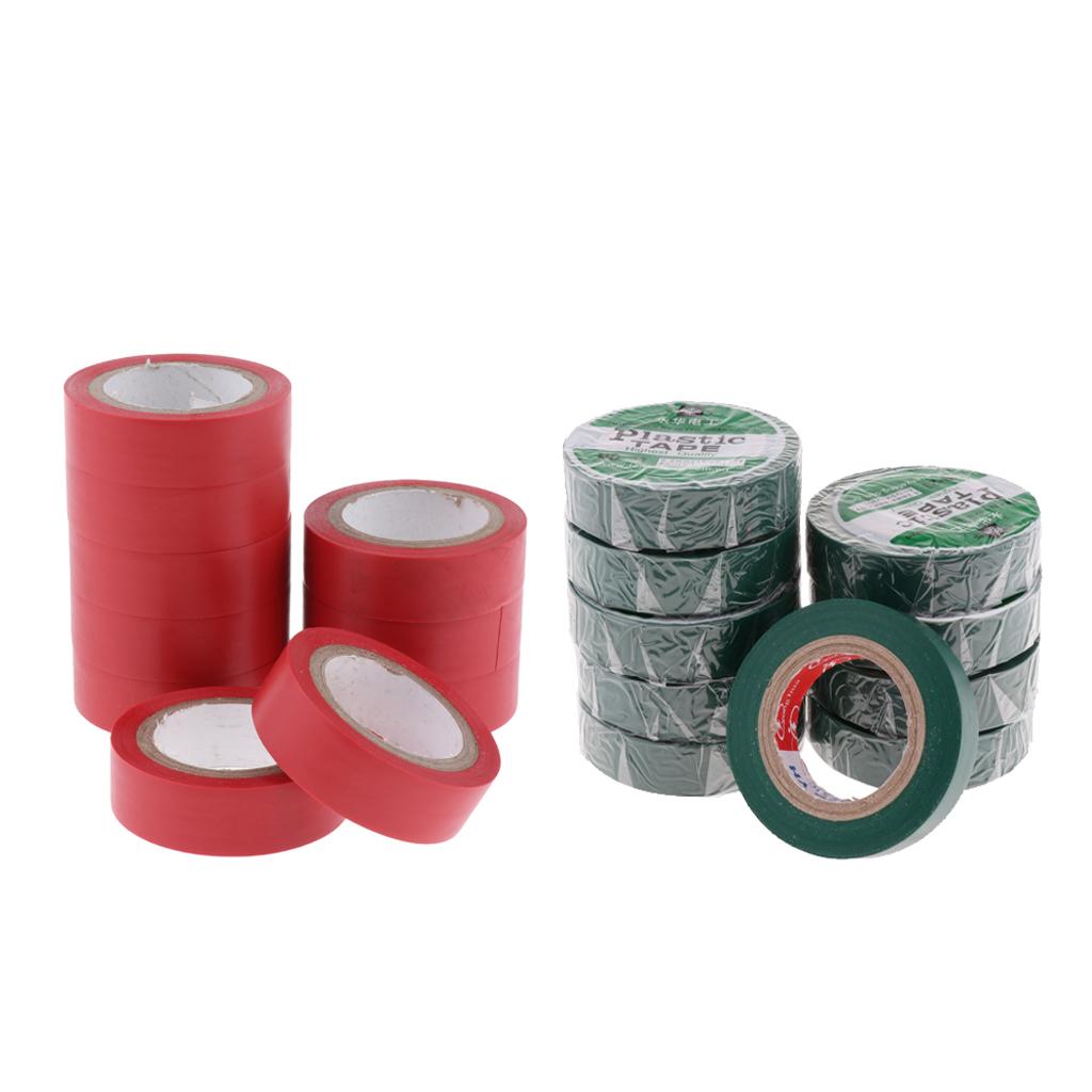 10 Rolls Electrical PVC Insulation Tape, Flame Retardant Tape, Multi-Color 5m