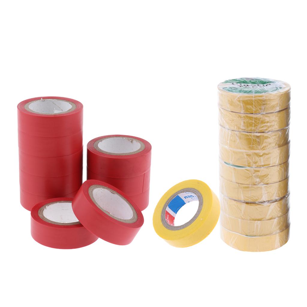 10 Rolls Electrical PVC Insulation Tape, Flame Retardant Tape, Multi-Color 5m