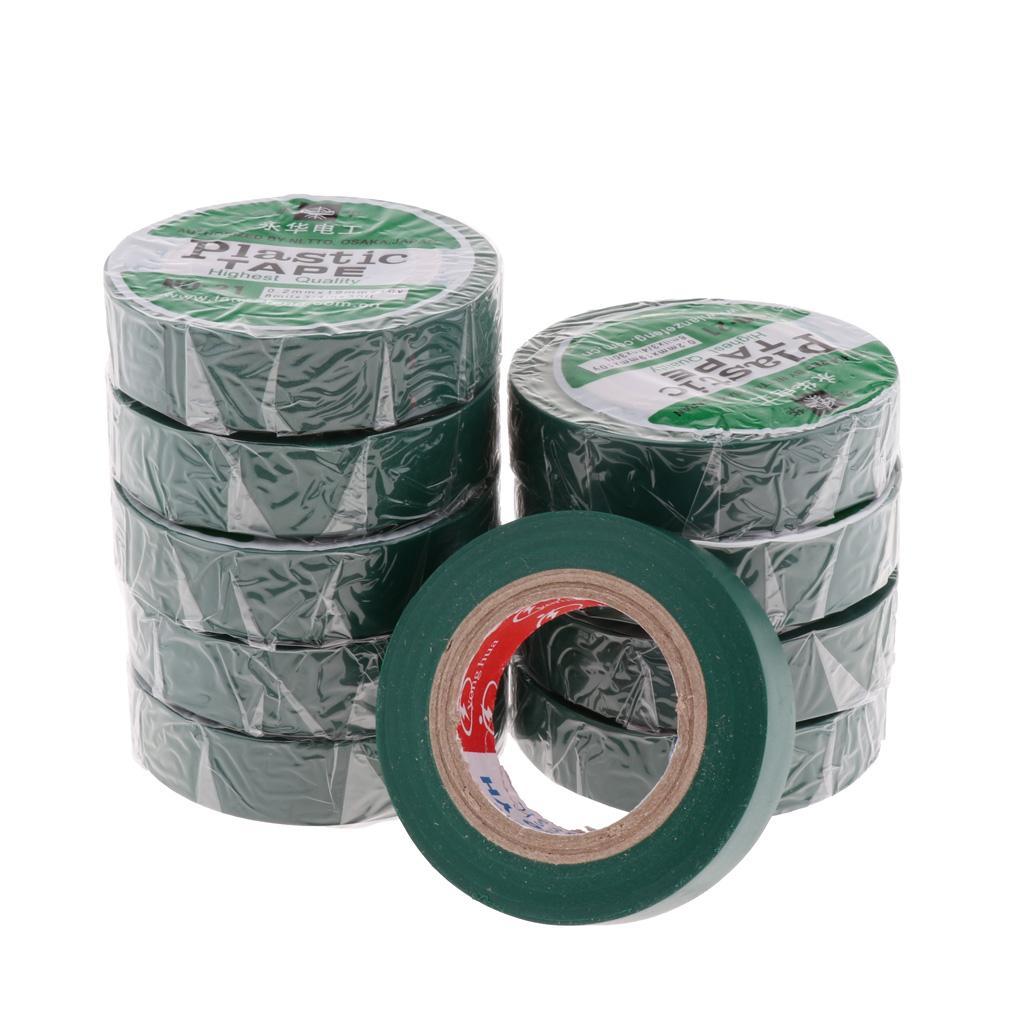 10 Rolls Electrical PVC Insulation Tape, Flame Retardant Tape, Multi-Color 10m