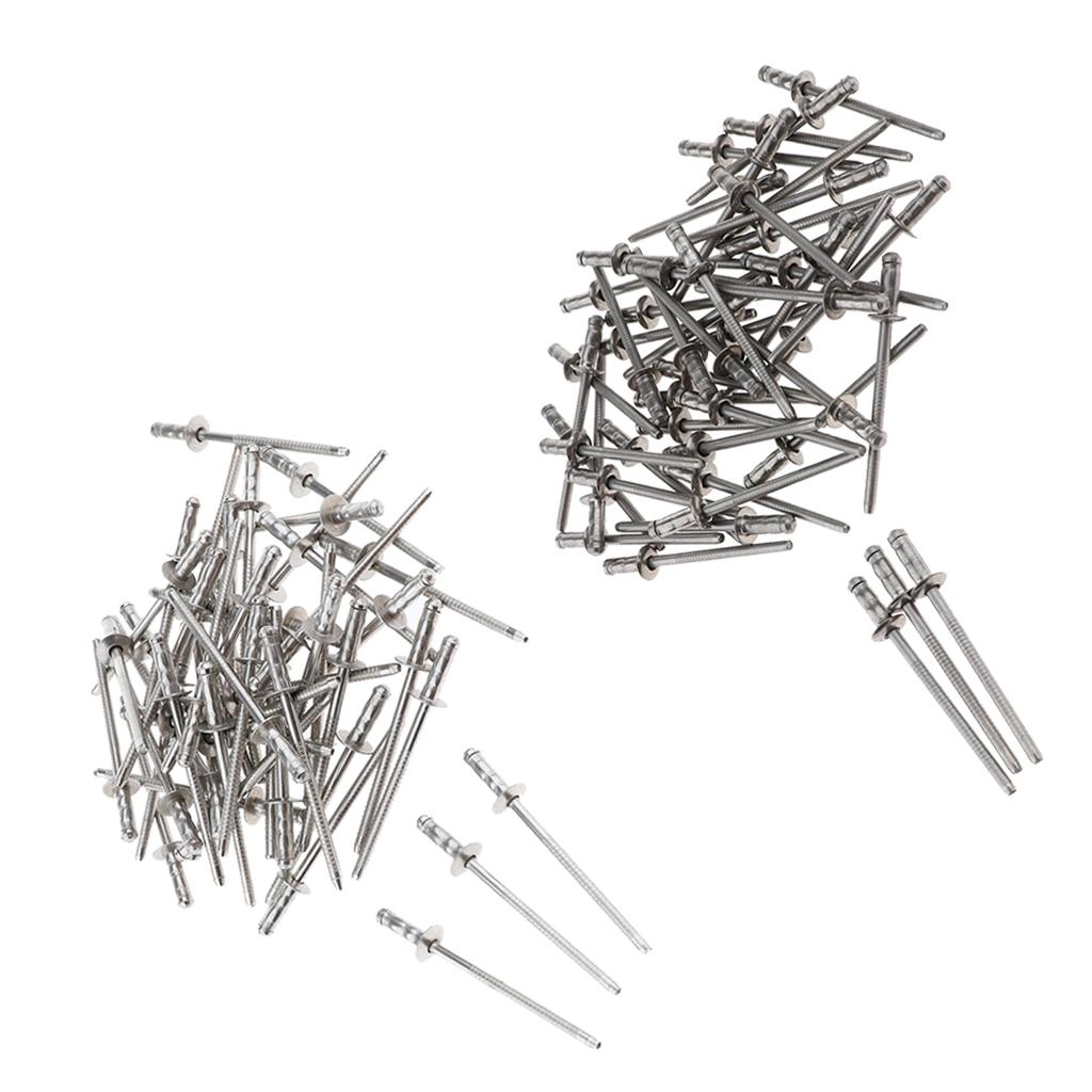 DOME HEAD POP RIVETS OPEN BLIND STAINLESS STEEL 50pcs 4mm dia