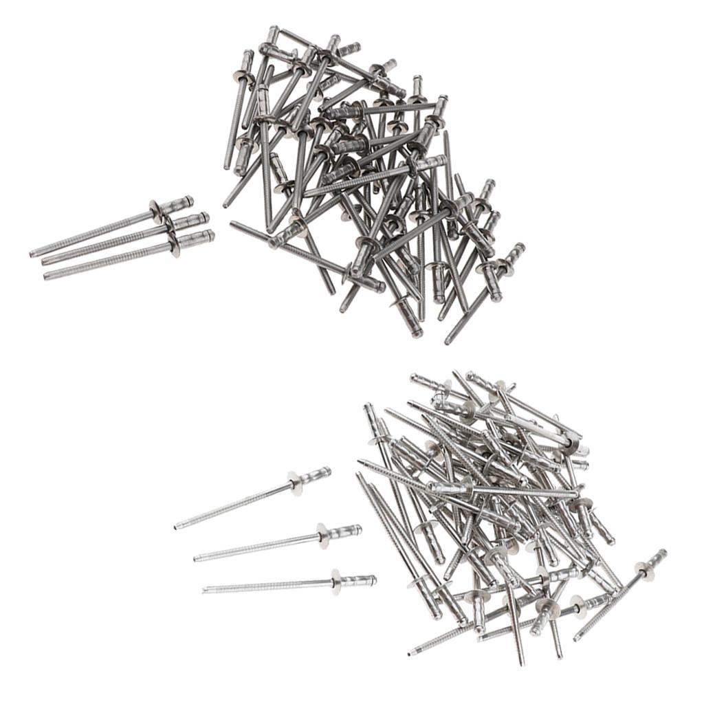 DOME HEAD POP RIVETS OPEN BLIND STAINLESS STEEL 50pcs 4mm dia