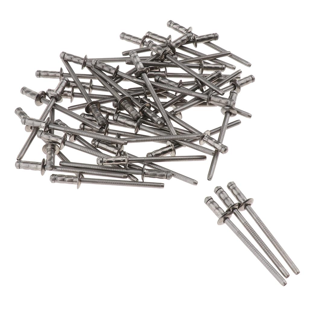 DOME HEAD POP RIVETS OPEN BLIND STAINLESS STEEL 50pcs 4mm dia