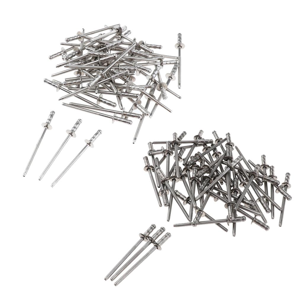 DOME HEAD POP RIVETS OPEN BLIND STAINLESS STEEL 50pcs 4mm dia