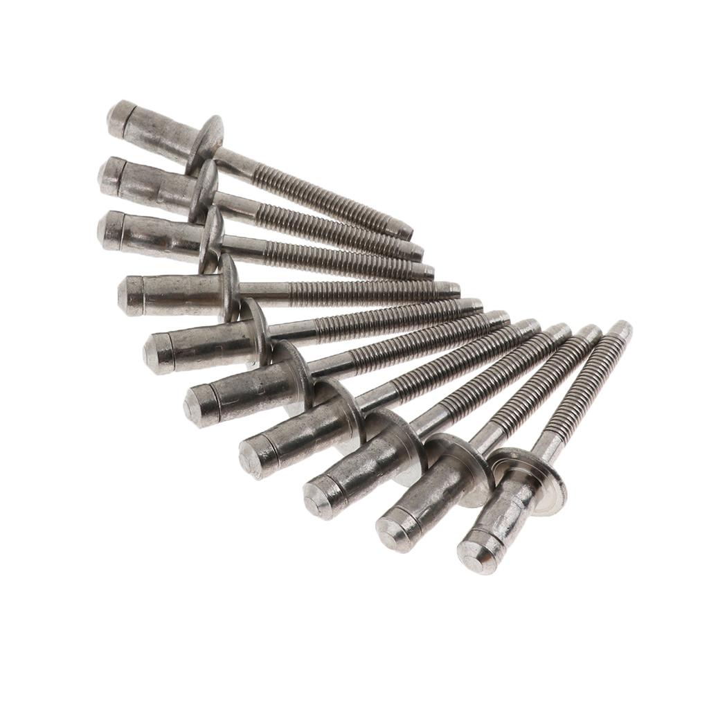 DOME HEAD POP RIVETS OPEN BLIND STAINLESS STEEL 10pcs 6.4mm dia