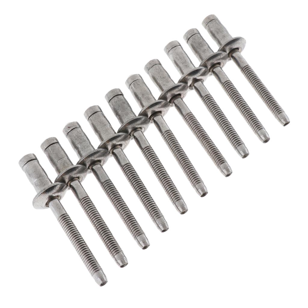 DOME HEAD POP RIVETS OPEN BLIND STAINLESS STEEL 10pcs 6.4mm dia