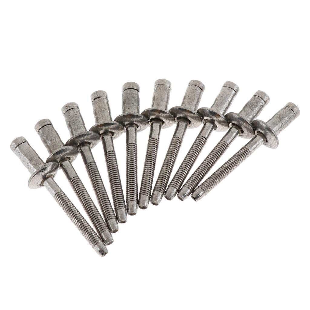 DOME HEAD POP RIVETS OPEN BLIND STAINLESS STEEL 10pcs 6.4mm dia