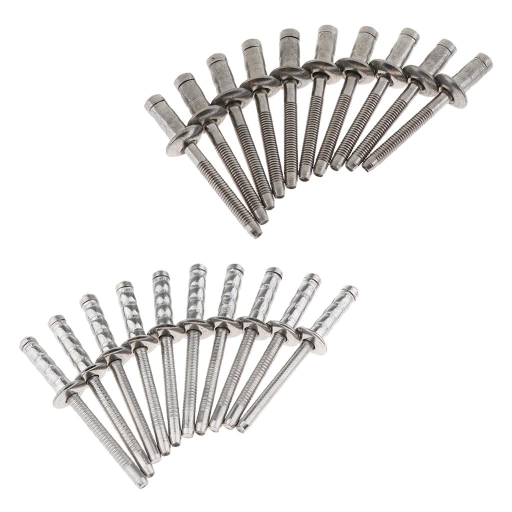 DOME HEAD POP RIVETS OPEN BLIND STAINLESS STEEL 10pcs 6.4mm dia