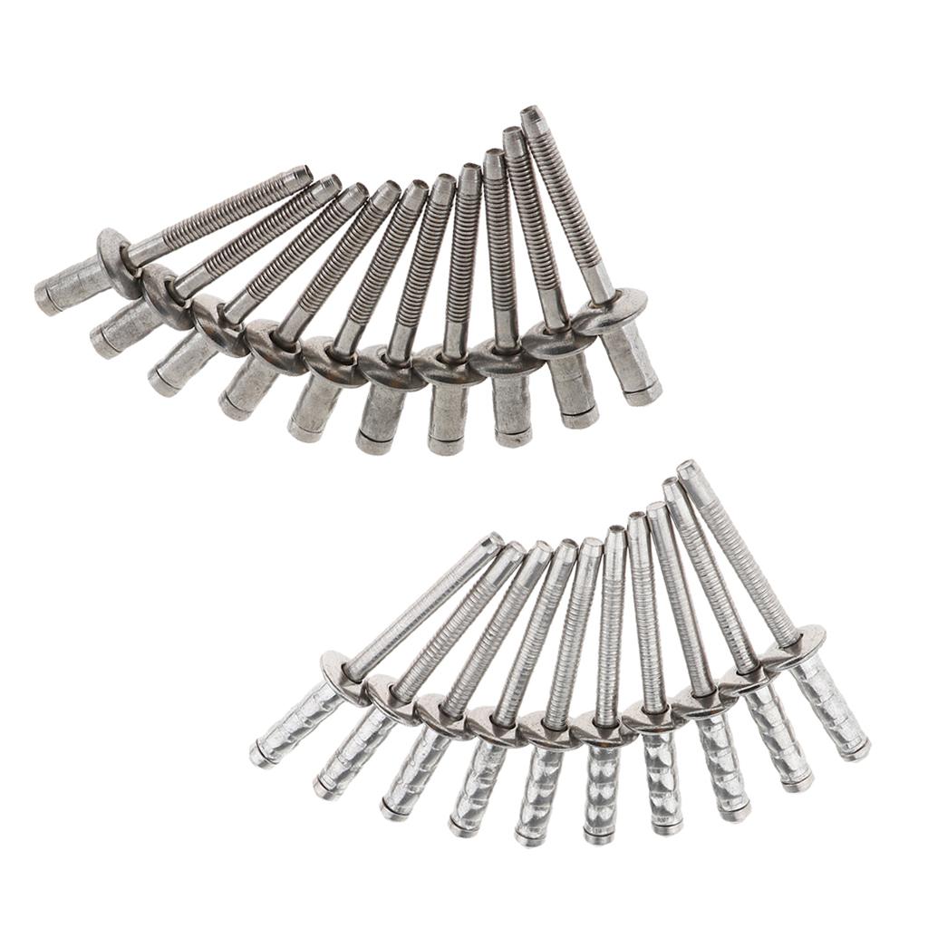 DOME HEAD POP RIVETS OPEN BLIND STAINLESS STEEL 10pcs 6.4mm dia