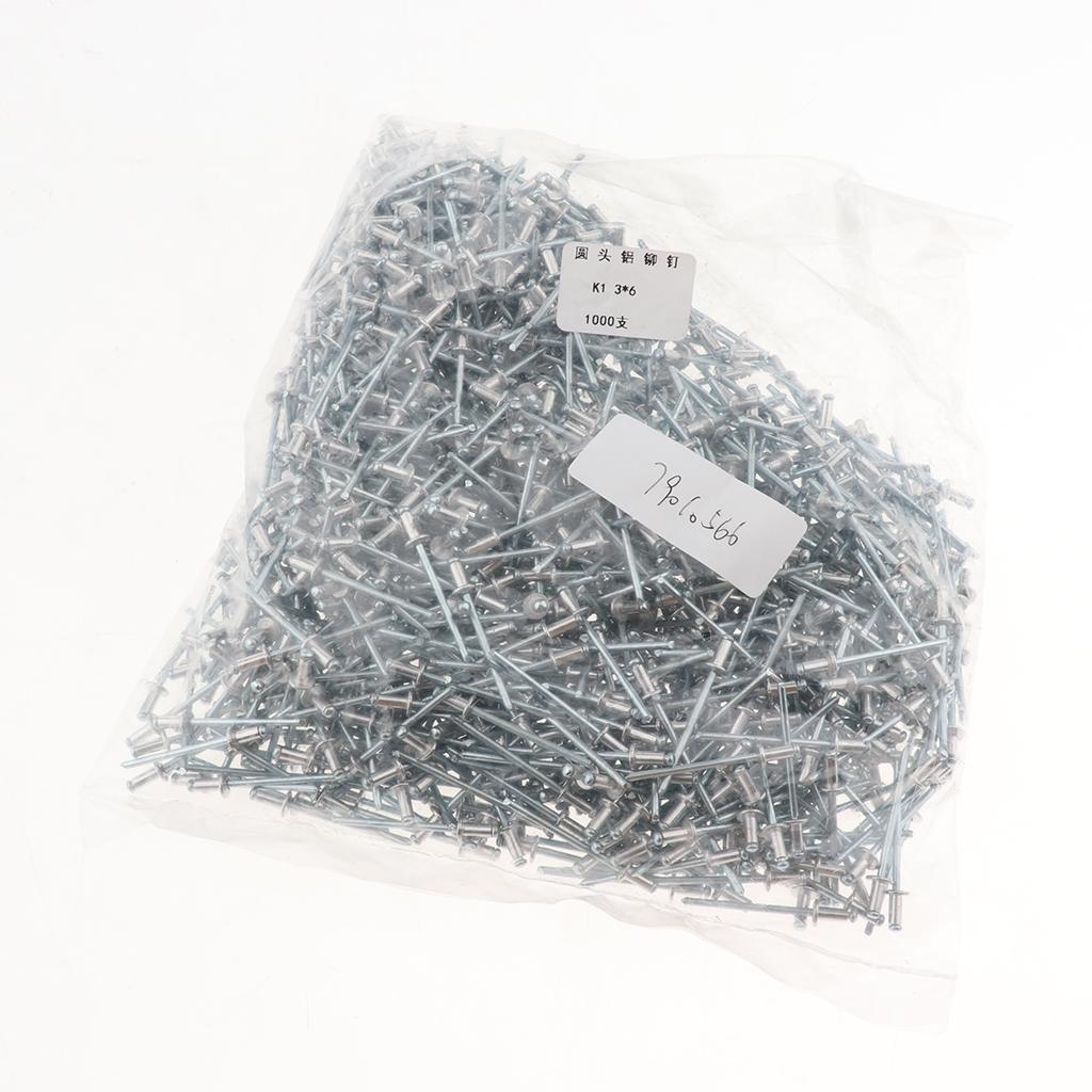 1000 PACK DOME HEAD POP RIVETS OPEN BLIND STAINLESS STEEL 3mm 3.0x6mm