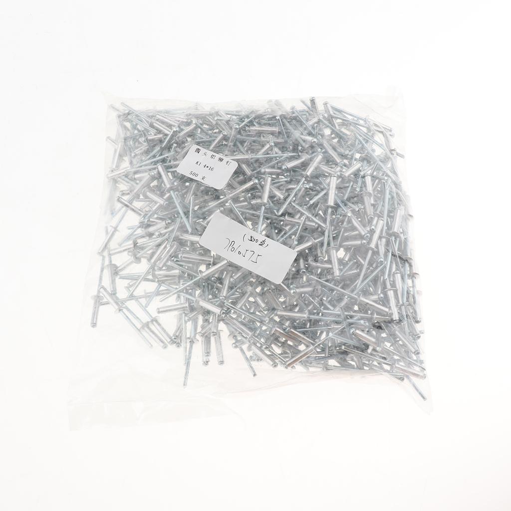 500 PACK DOME HEAD POP RIVETS OPEN BLIND STAINLESS STEEL 4.0x16mm