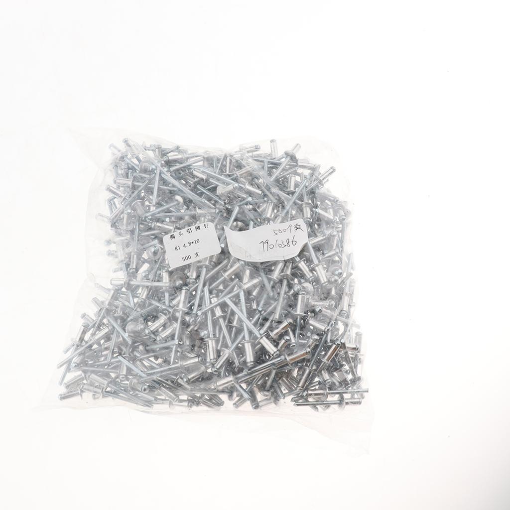 500 PACK DOME HEAD POP RIVETS OPEN BLIND STAINLESS STEEL 4.8mm 4.8x10mm