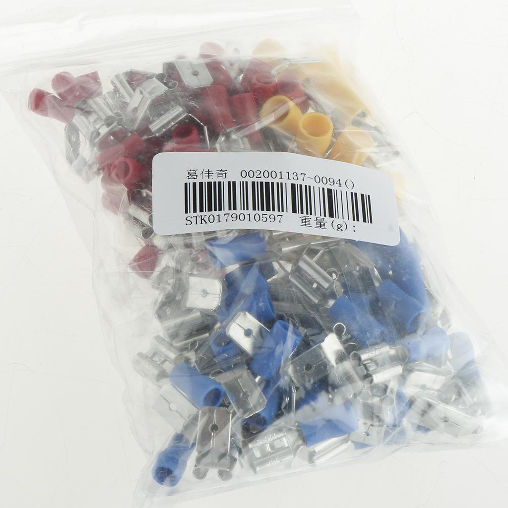 100PCS 3 Colors 22-18AW Wire Connector Electrical Crimp Terminals Kit