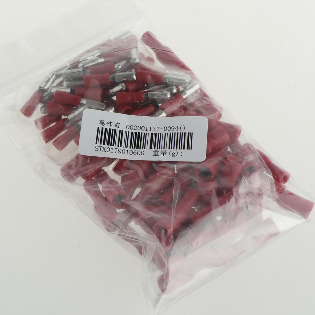 100pcs Electrical Wire Connector Kits Female/Male Spade Insulated Crimp Terminals 22-18AWG