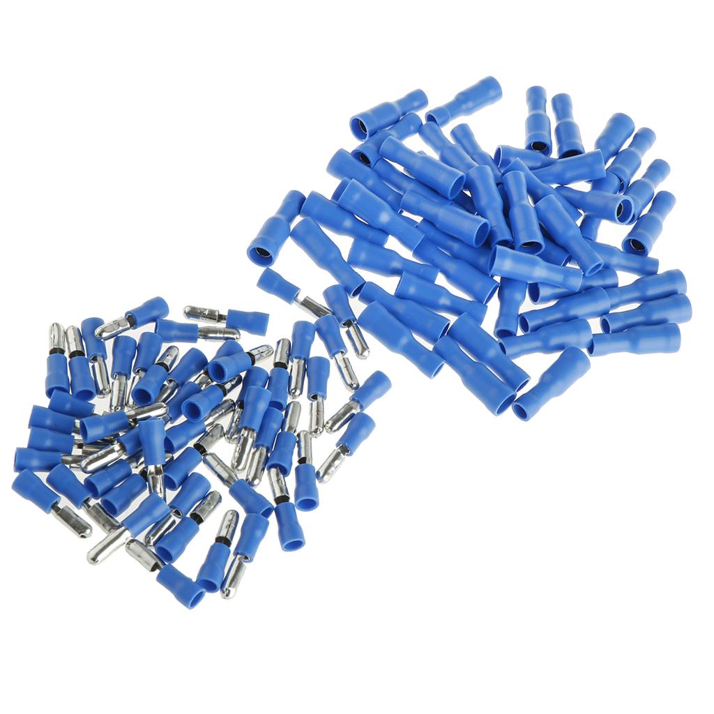 100pcs Fully Insulated Wire Crimp Terminal Quick Connectors Wiring Spade