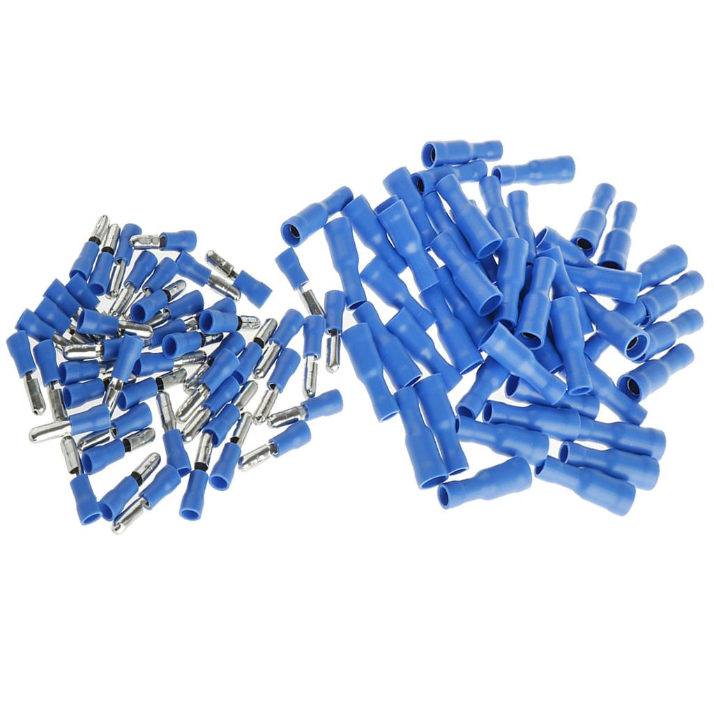 100pcs Fully Insulated Wire Crimp Terminal Quick Connectors Wiring Spade