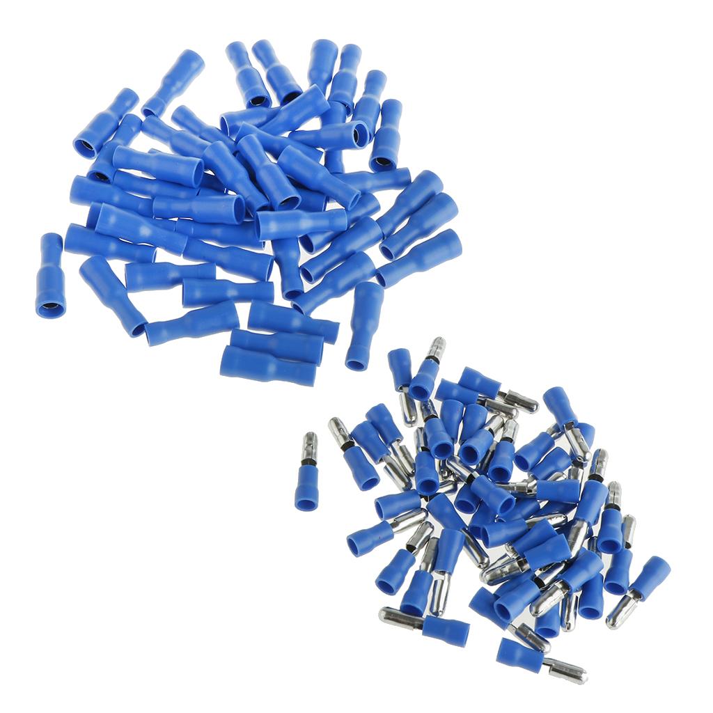 100pcs Fully Insulated Wire Crimp Terminal Quick Connectors Wiring Spade