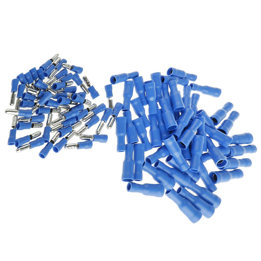 100pcs Fully Insulated Wire Crimp Terminal Quick Connectors Wiring Spade