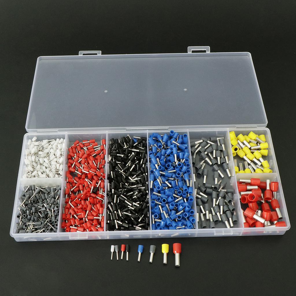1200pcs Assorted Ferrule Wire Copper Crimp Connector Wire Terminal Connectors