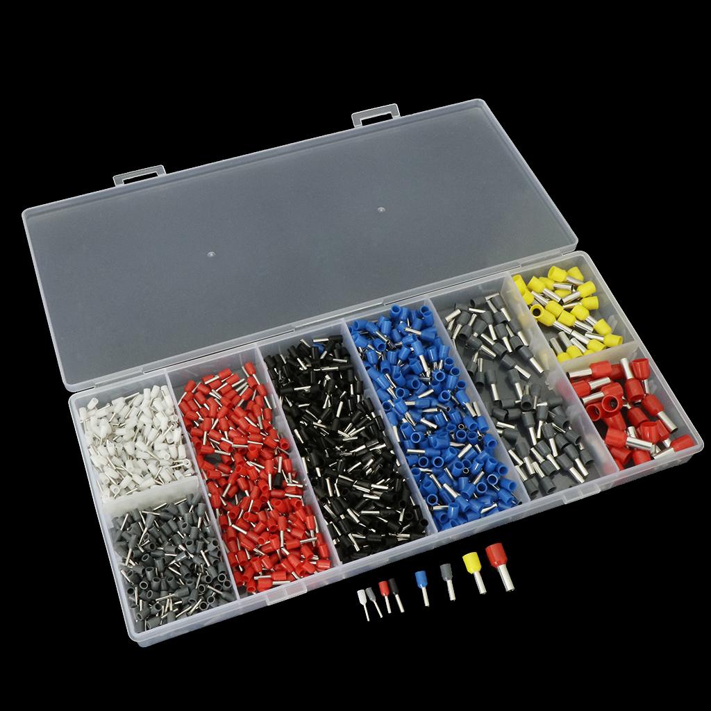 1200pcs Assorted Ferrule Wire Copper Crimp Connector Wire Terminal Connectors