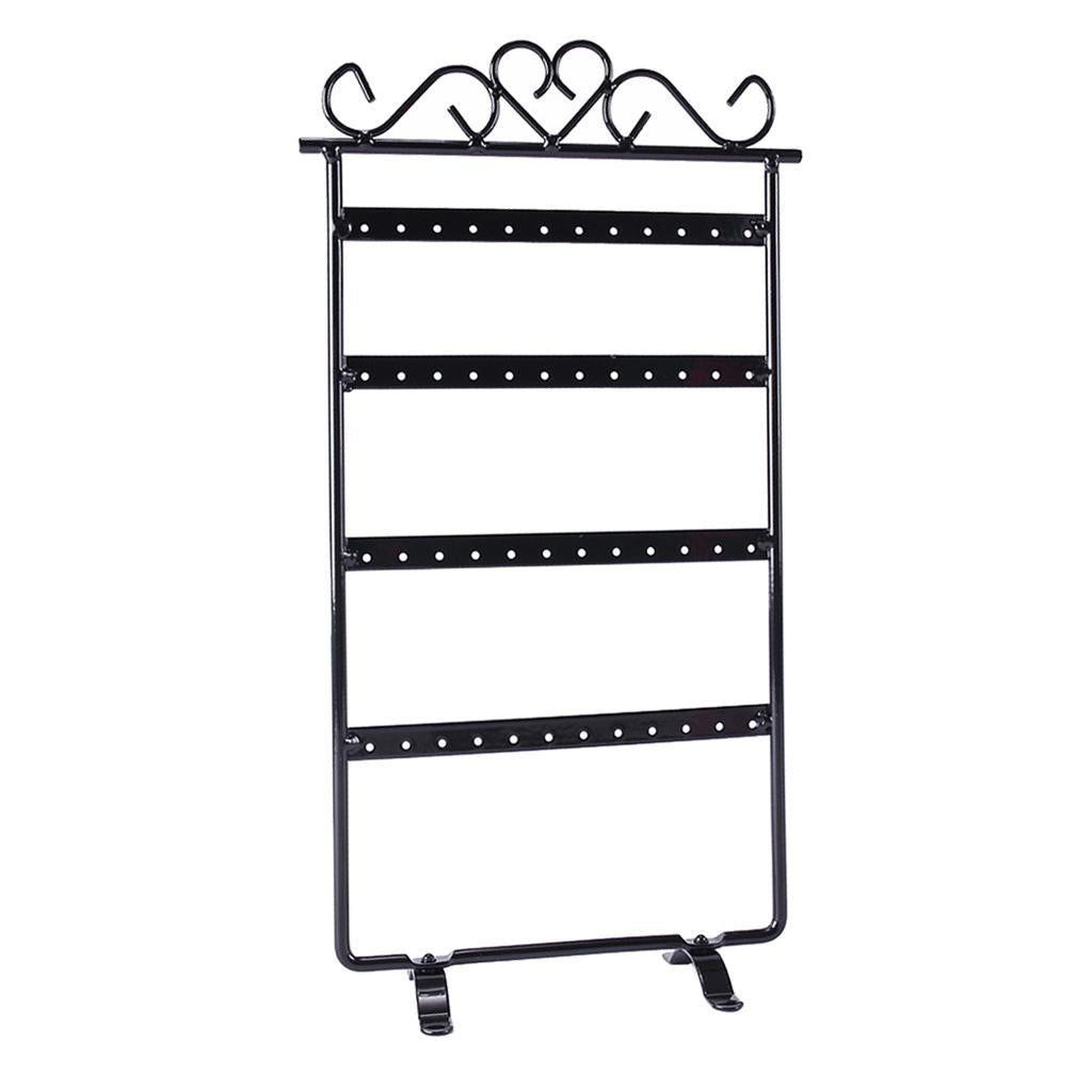 Earrings Necklace Jewelry Display Rack Metal Stand Organizer Holder Black