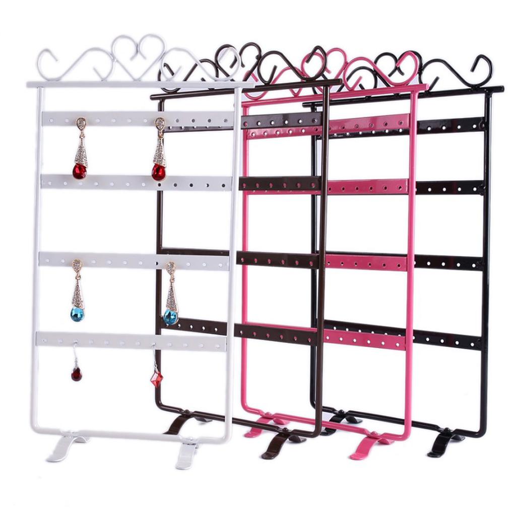 Earrings Necklace Jewelry Display Rack Metal Stand Organizer Holder Black