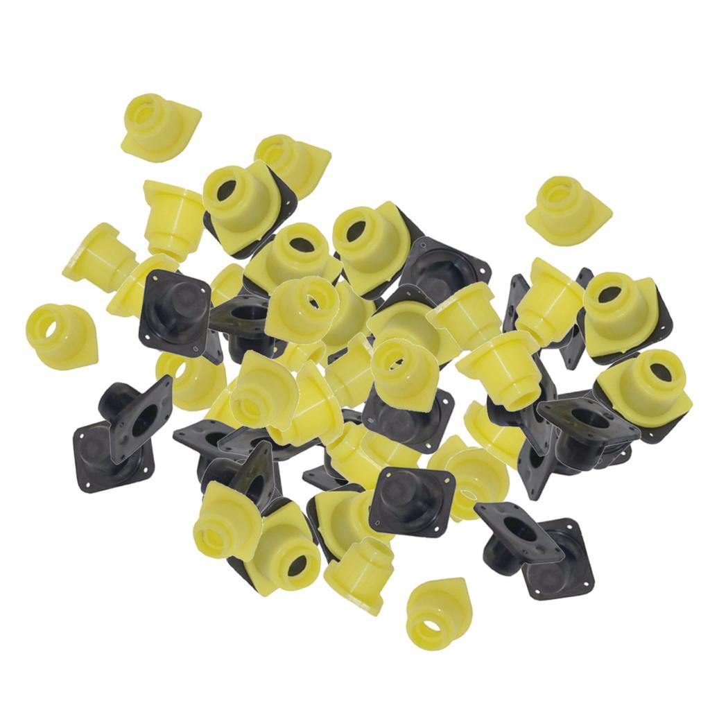 Plastic Beekeeping Bee Roller Cages Base Catcher Beekeeping Tool 50pcs Black and Yellow