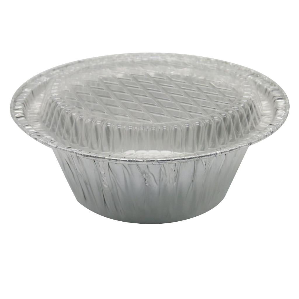 20pcs Disposable Aluminum Foil Bowls Takeout Container 9g- with Plastic Lid