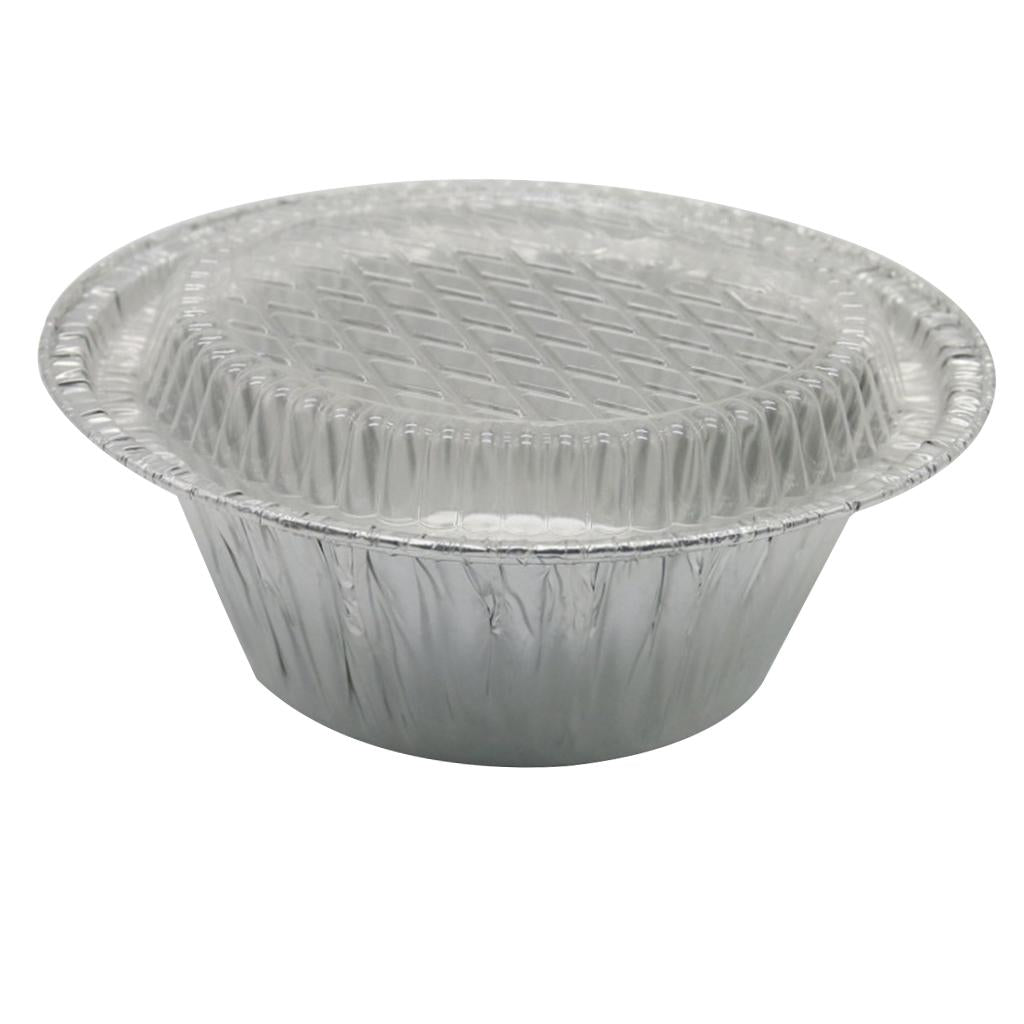20pcs Disposable Aluminum Foil Bowls Takeout Container 12g-with Plastic Lid