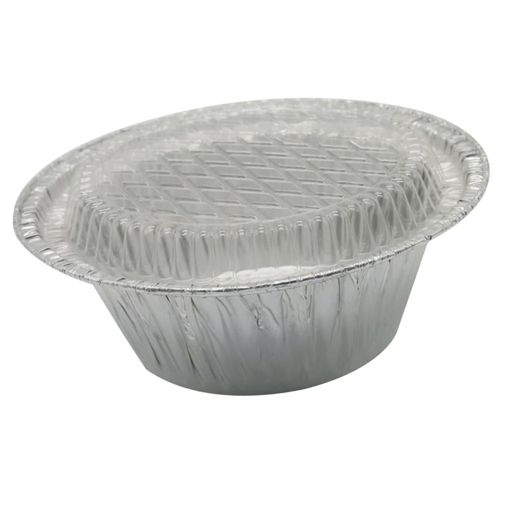 20pcs Disposable Aluminum Foil Bowls Takeout Container 12g-with Plastic Lid