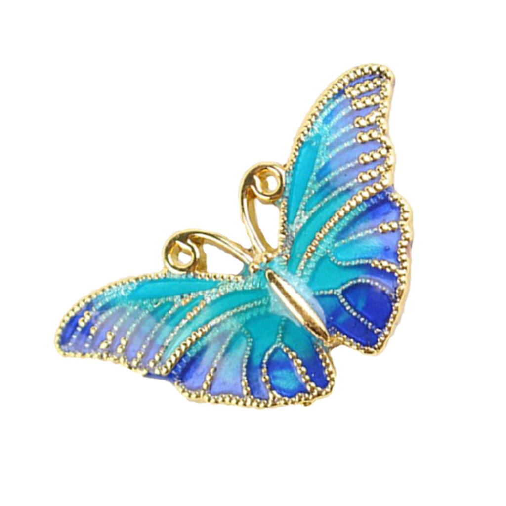 Floral Decorative Stud Metal Pendant Piece Chinese Teaware Decor Butterfly