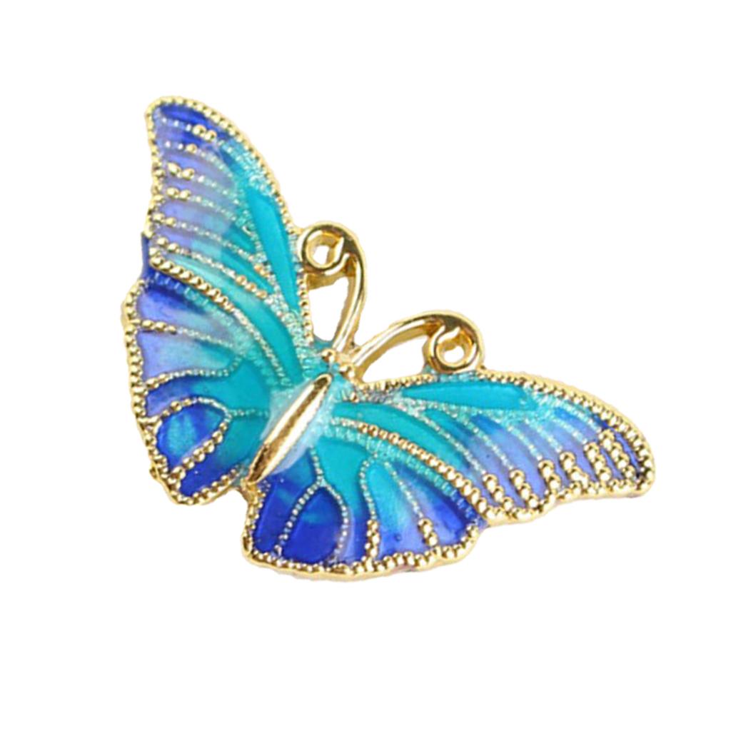 Floral Decorative Stud Metal Pendant Piece Chinese Teaware Decor Butterfly