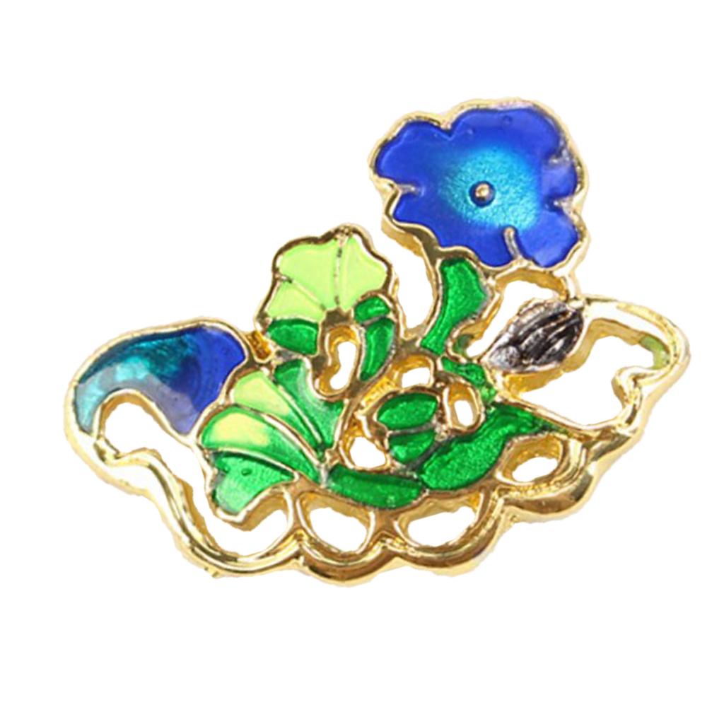 Floral Decorative Stud Metal Pendant Piece Chinese Teaware Decor Petunia
