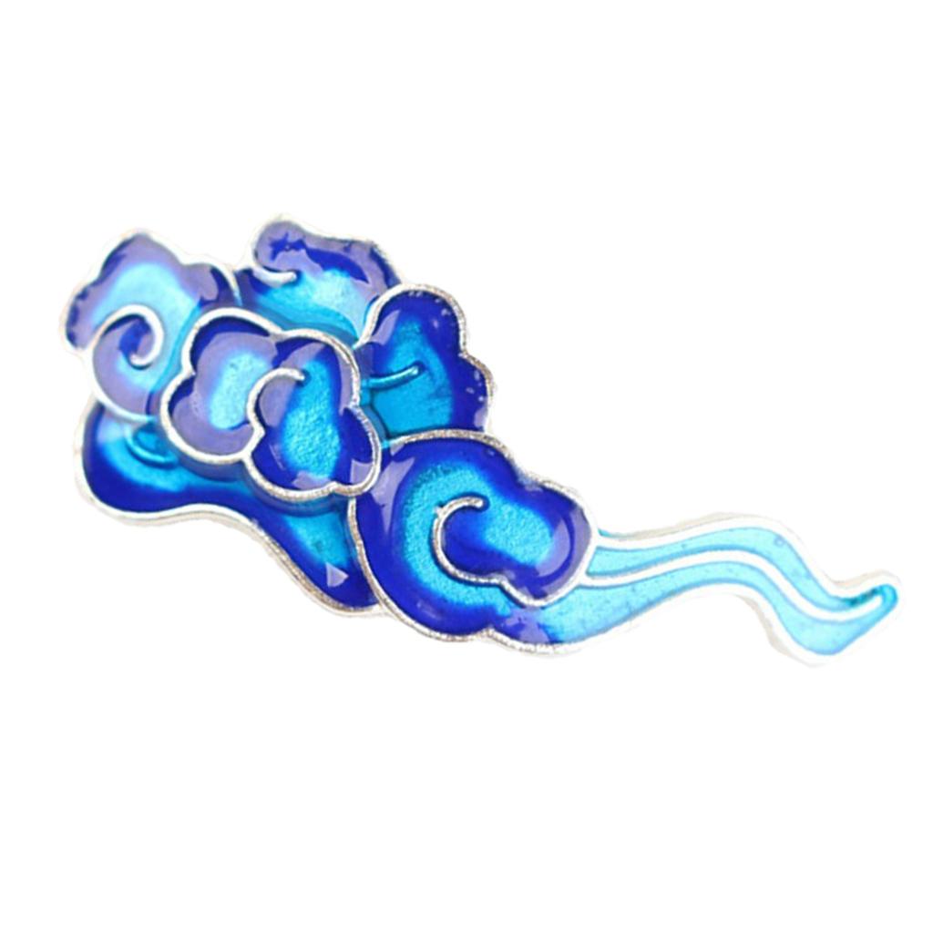 Floral Decorative Stud Metal Pendant Piece Chinese Teaware Decor Cloud B