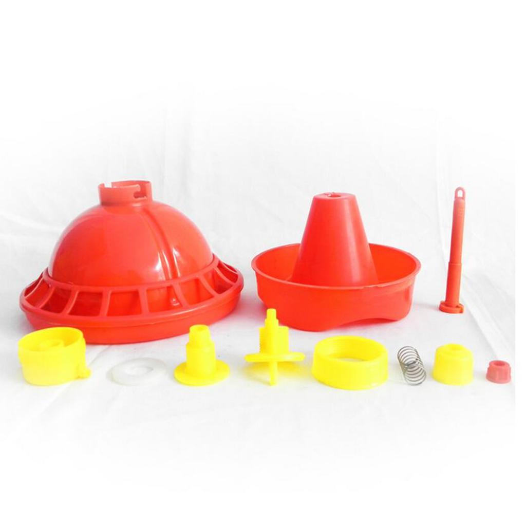 Plastic Chicken Waterer Domestic Fowl Feeding Water Supplies Fountain Bowl