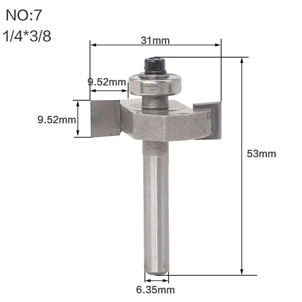 T Slot Rabbeting Biscuit Cutter Router Bit w/Bearing Woodworking Slotting 7