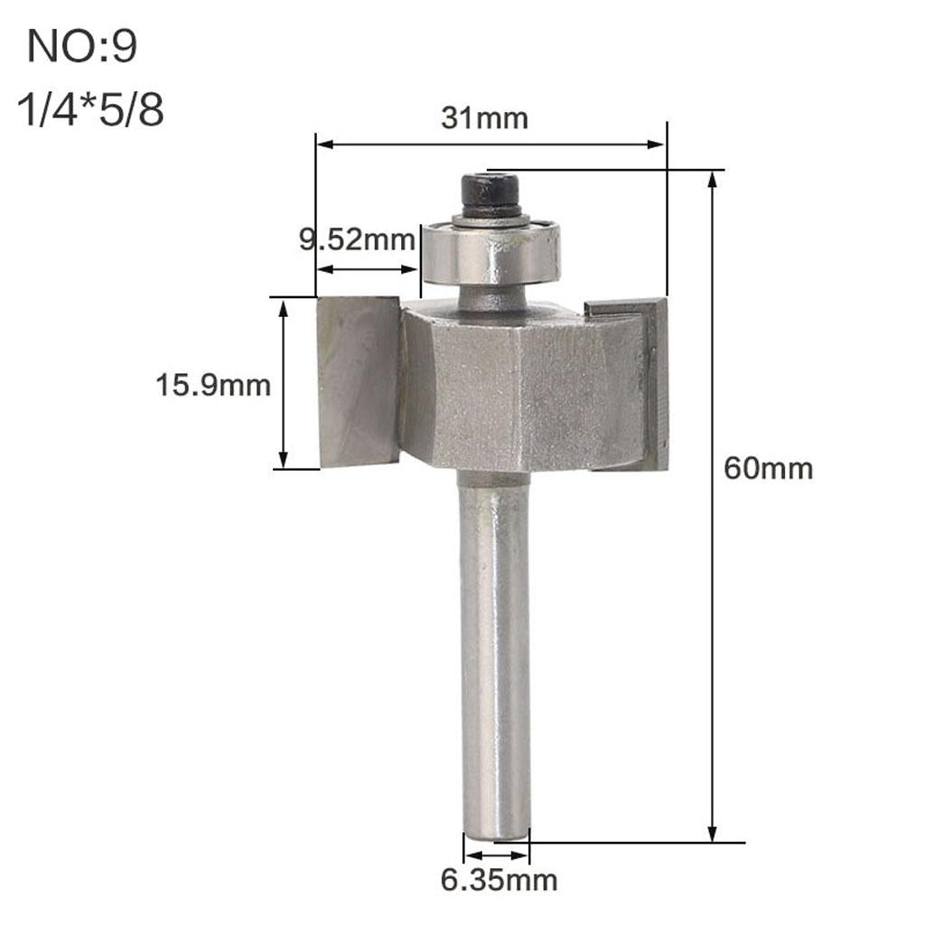 T Slot Rabbeting Biscuit Cutter Router Bit w/Bearing Woodworking Slotting 9