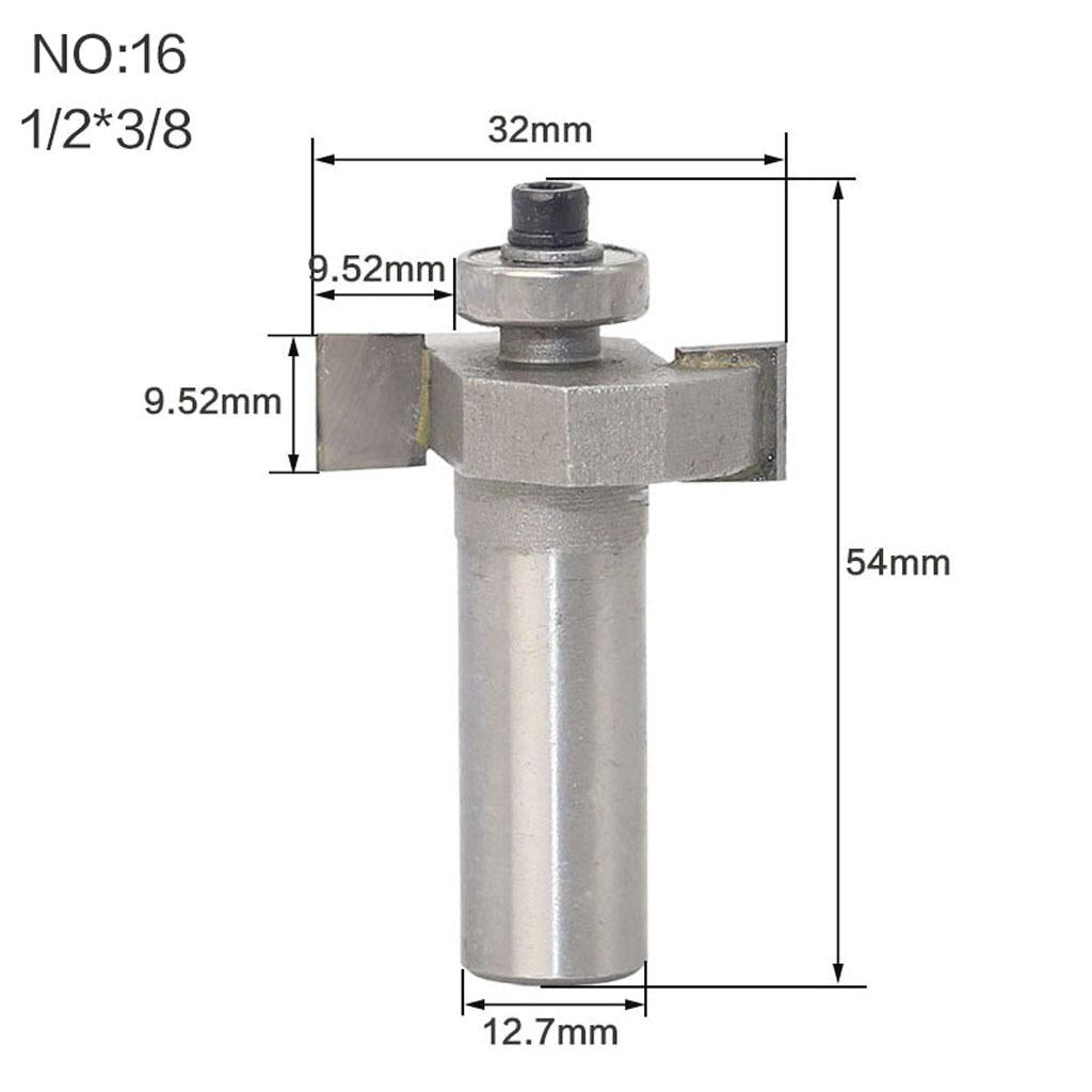 T Slot Rabbeting Biscuit Cutter Router Bit w/Bearing Woodworking Slotting 16