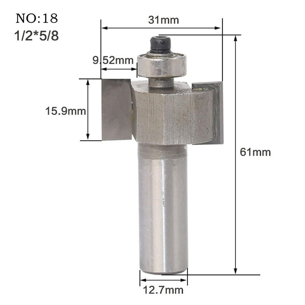 T Slot Rabbeting Biscuit Cutter Router Bit w/Bearing Woodworking Slotting 18